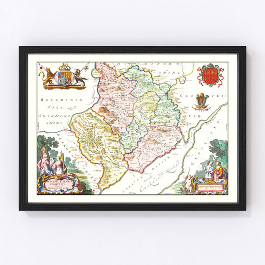 Vintage Map of Pembrokeshire 1665
