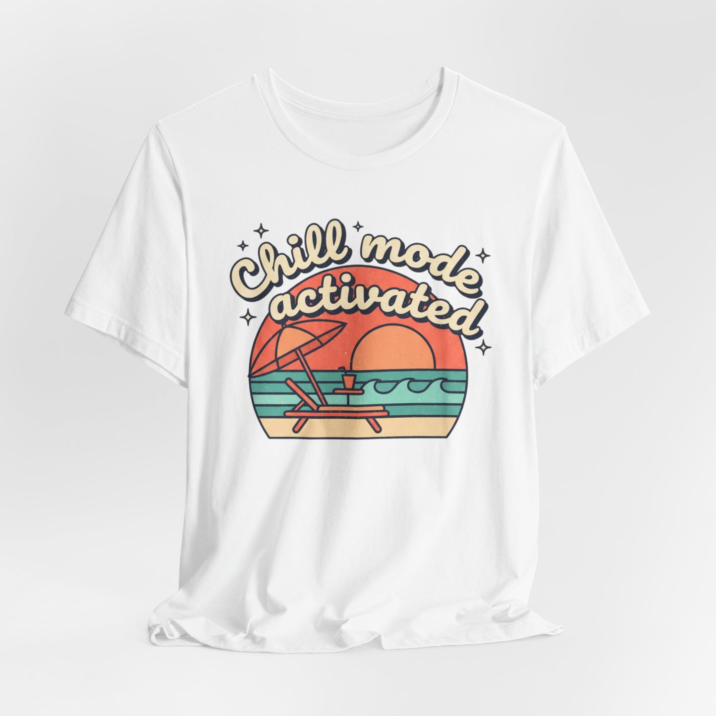 Chill Mode Activated tee | Beach sunset lounge