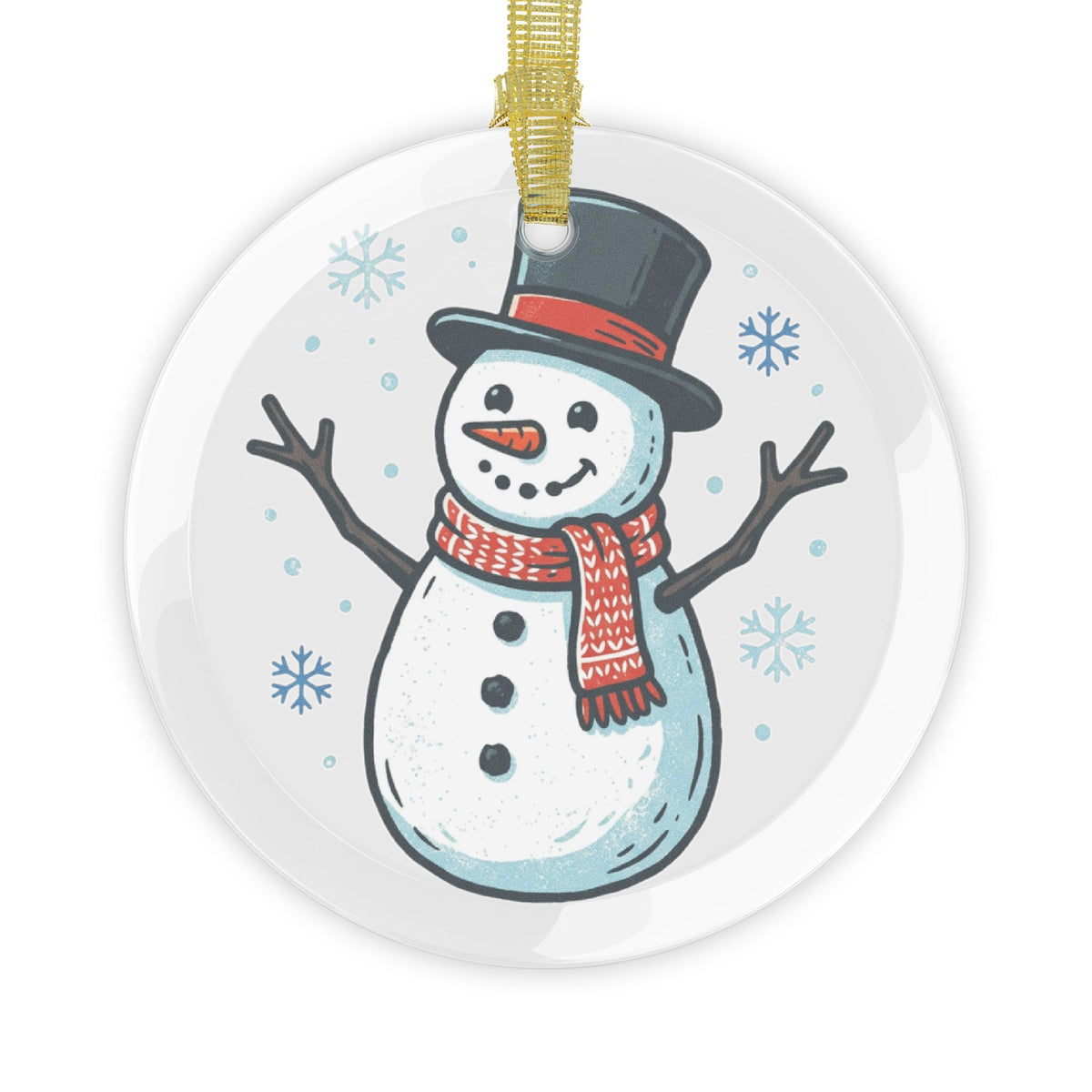Snowman Glass Ornament