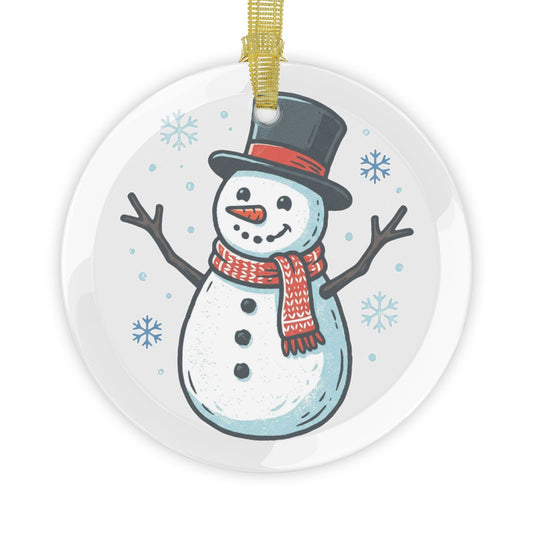 Snowman Glass Ornament