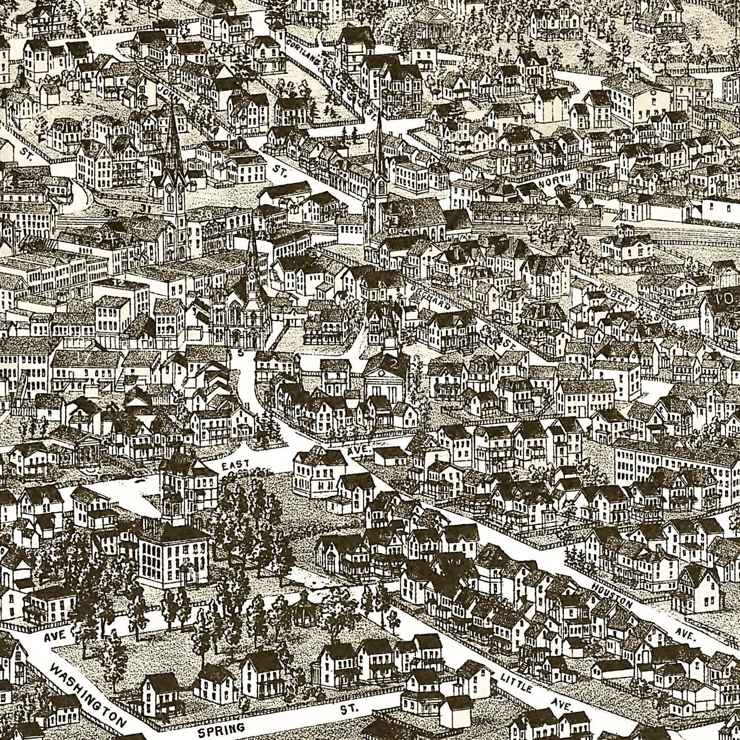 Vintage Map of Middletown, New York 1887
