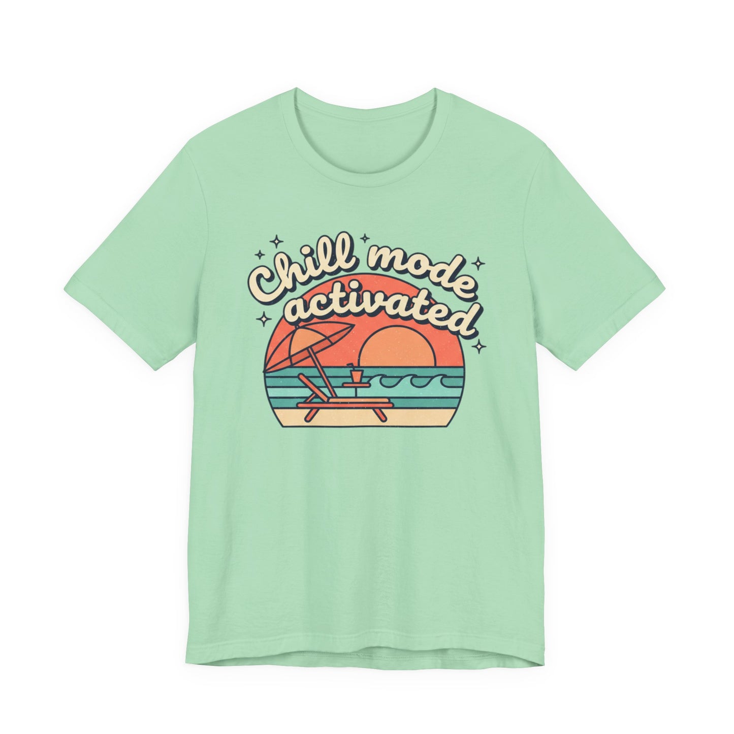 Chill Mode Activated tee | Beach sunset lounge