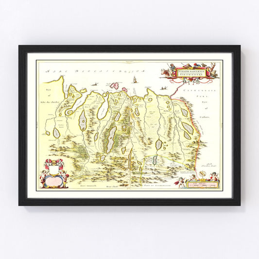 Vintage Map of Strathnaver, Scotland 1665