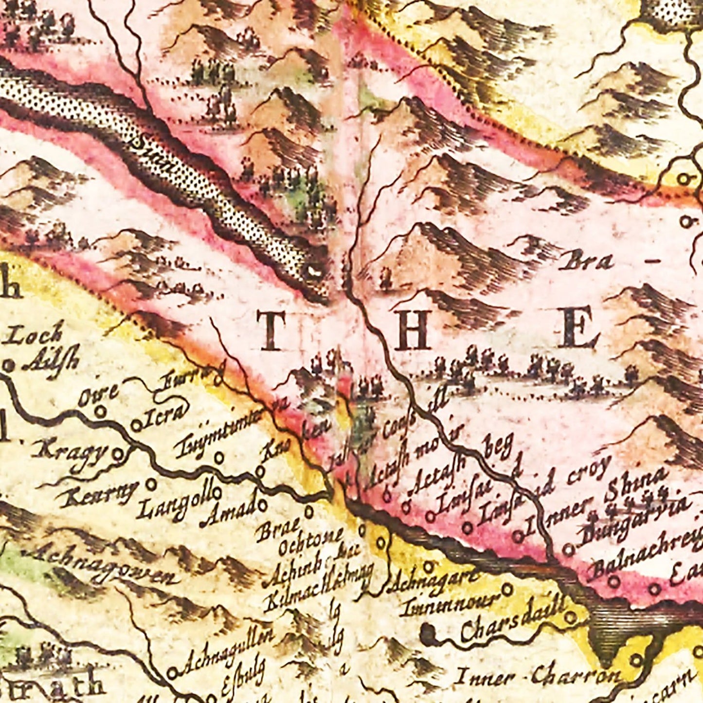 Vintage Map of the Scottish Highlands 1665