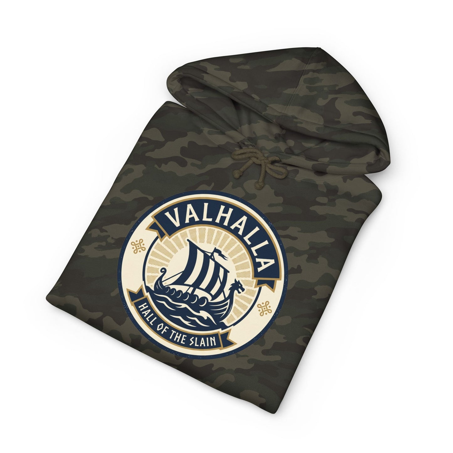 Valhalla Viking Ship Hoodie — Norse Mythology Graphic Pullover