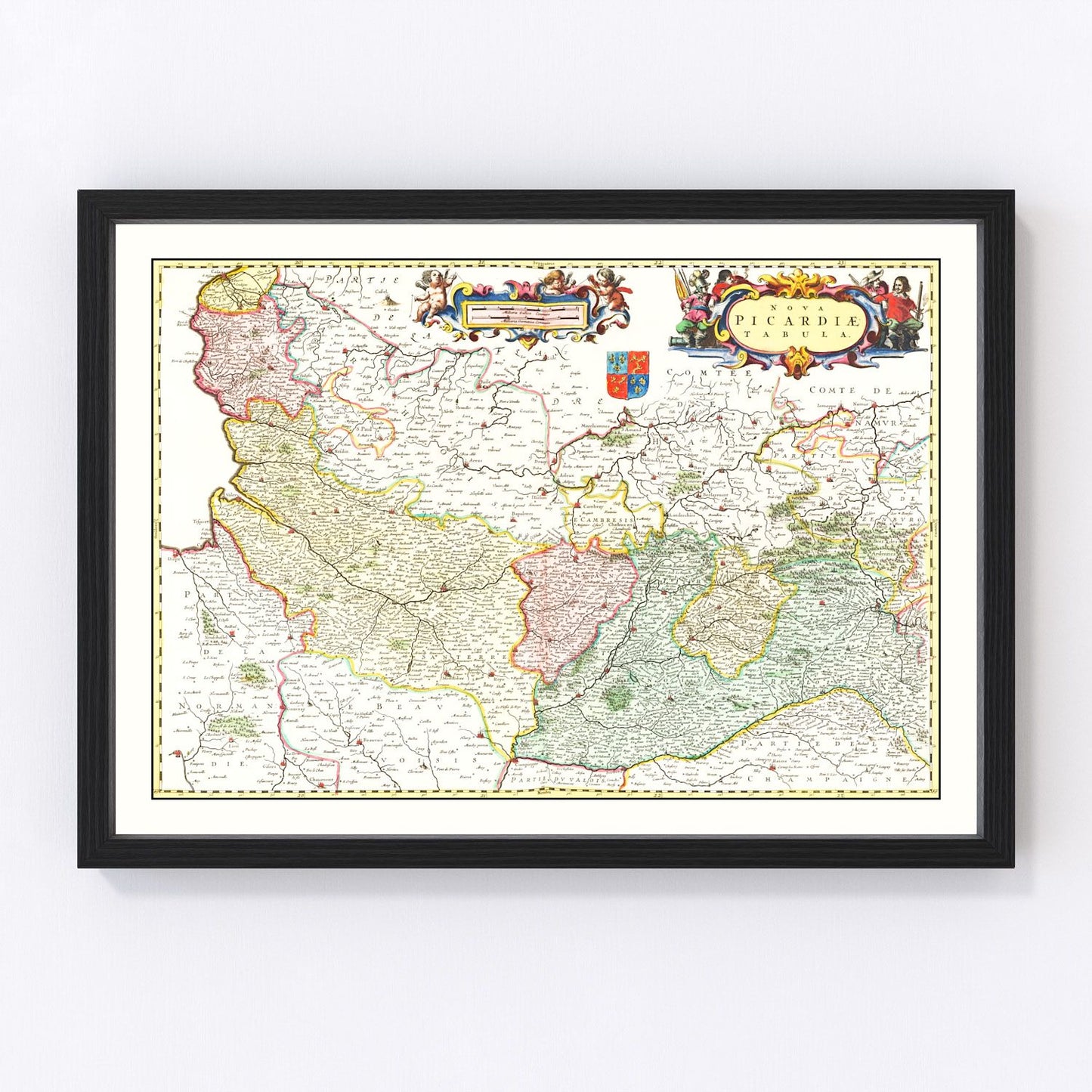 Vintage Map of Picardy, France 1665