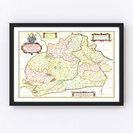 Vintage Map of France 1665