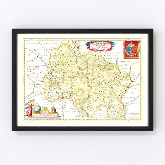 Vintage Map of Quercy, France 1665