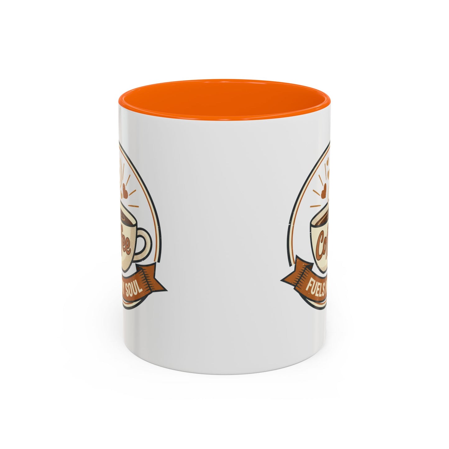 Coffee Mug - "Coffee Fuels My Soul" Accent Ceramic Mug (11/15oz)