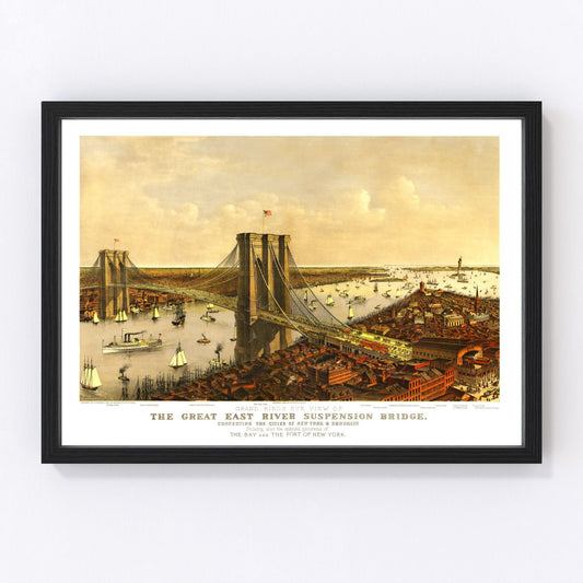 Vintage Map of New York City, New York 1885