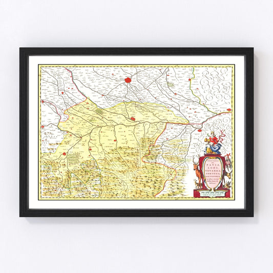 Vintage Map of Lodi & Pavia Italy 1665