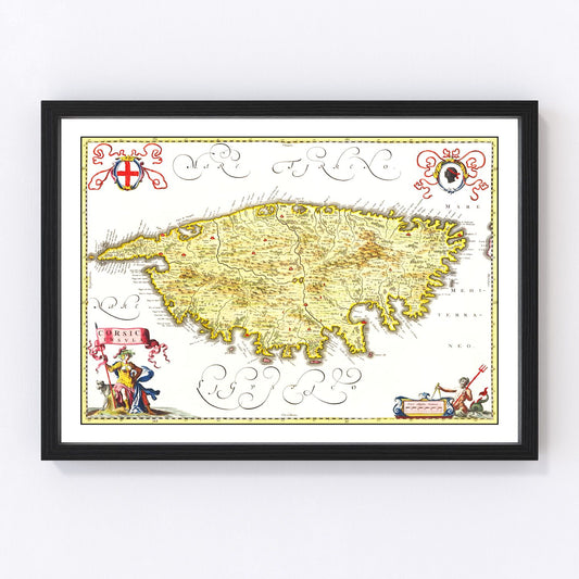 Vintage Map of Corsica, France 1665