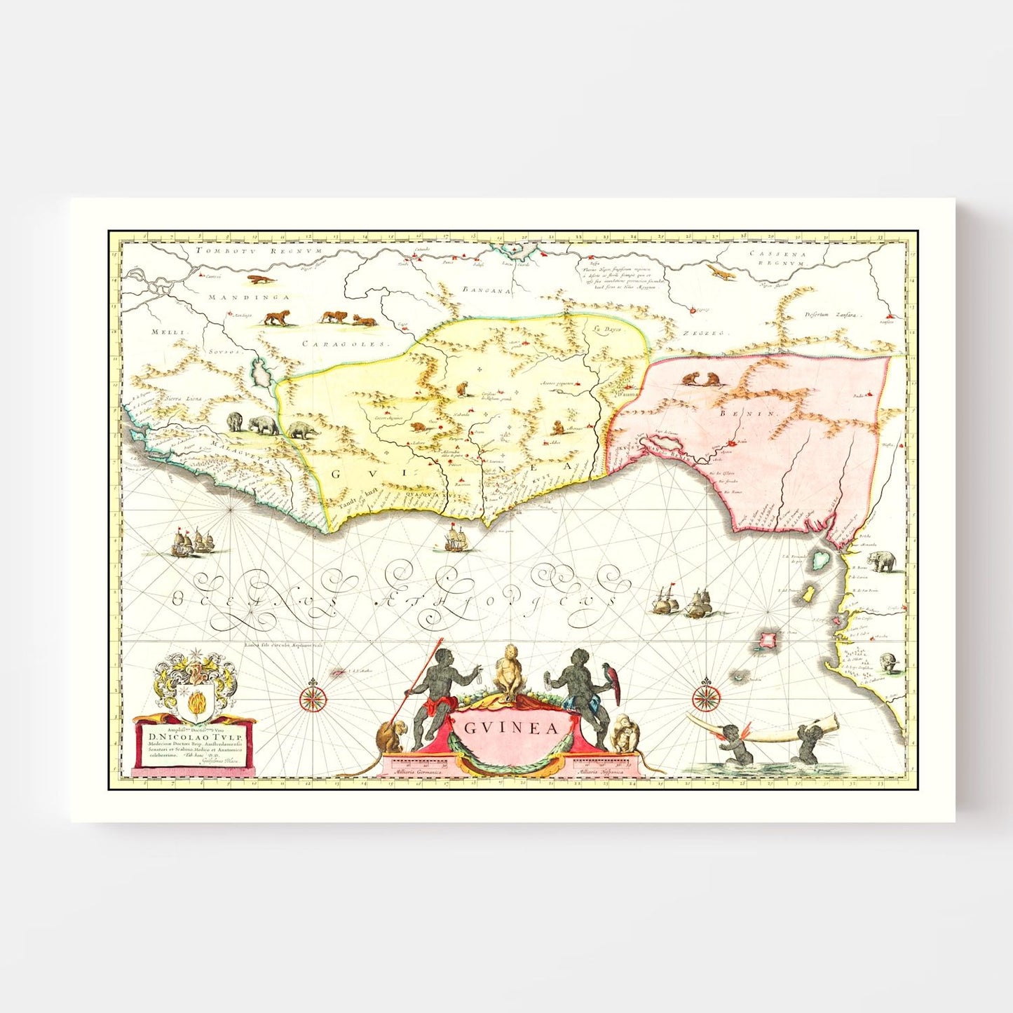 Vintage Map of Guinea 1665