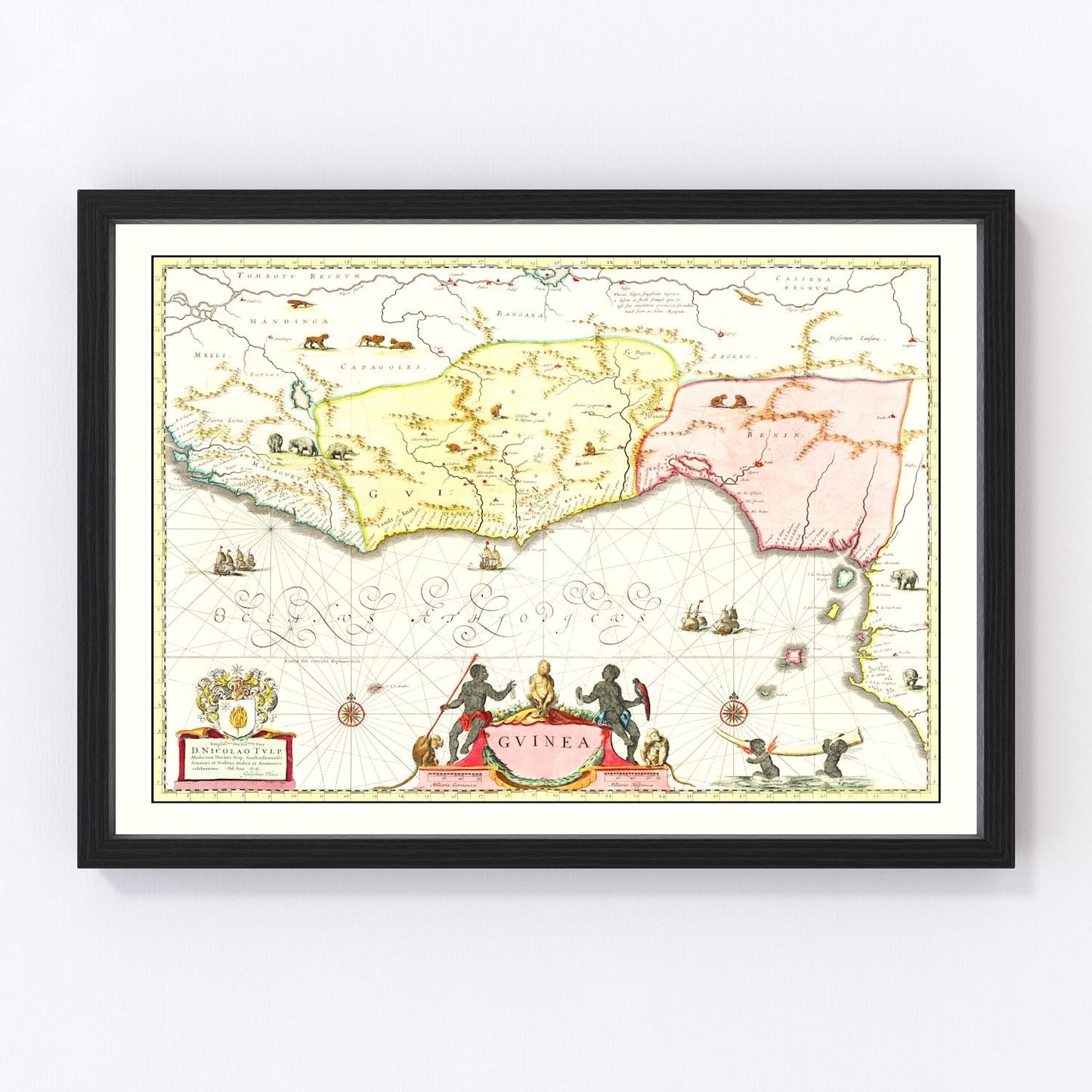 Vintage Map of Guinea 1665