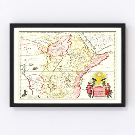 Vintage Map of Northern Ethiopia 1665
