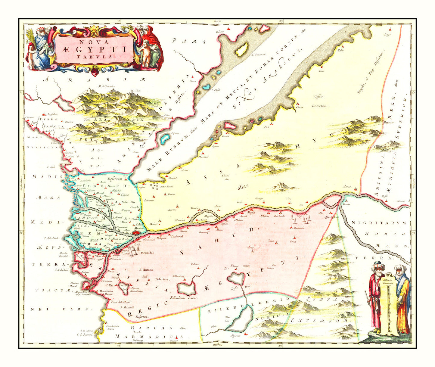 Vintage Map of Egypt 1665