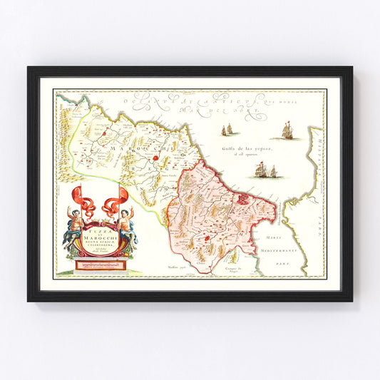 Vintage Map of Morocco 1665