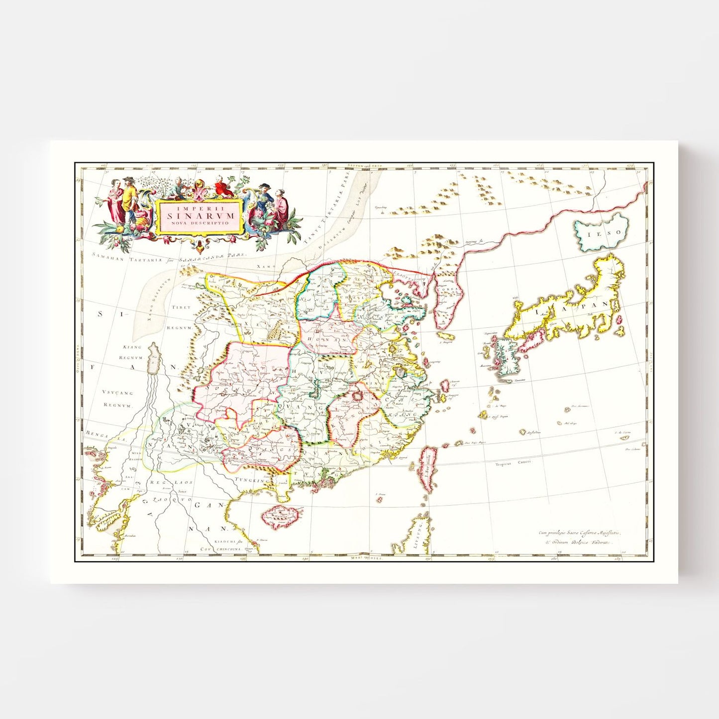 Vintage Map of China 1665