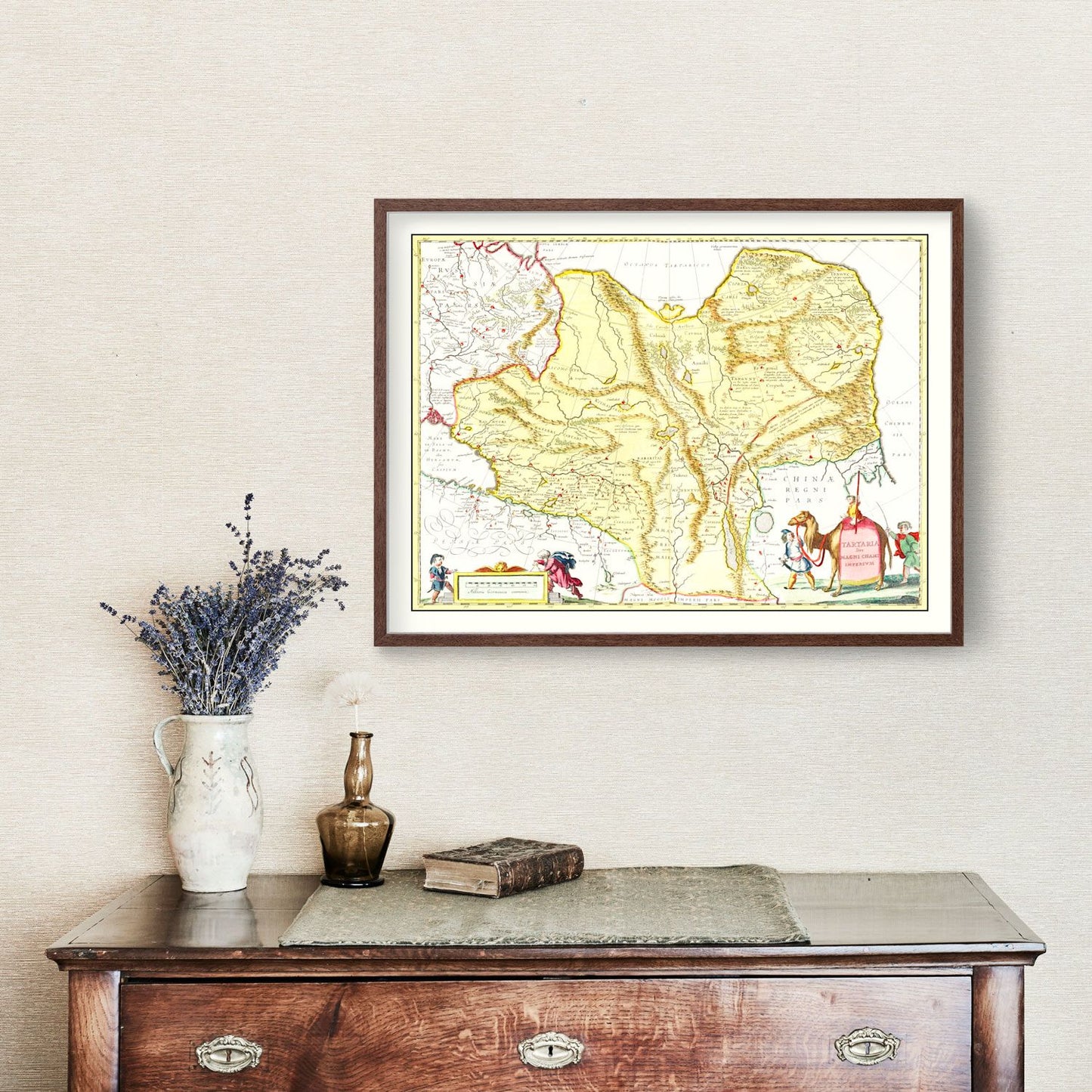 Vintage Map of Tartary & China 1665