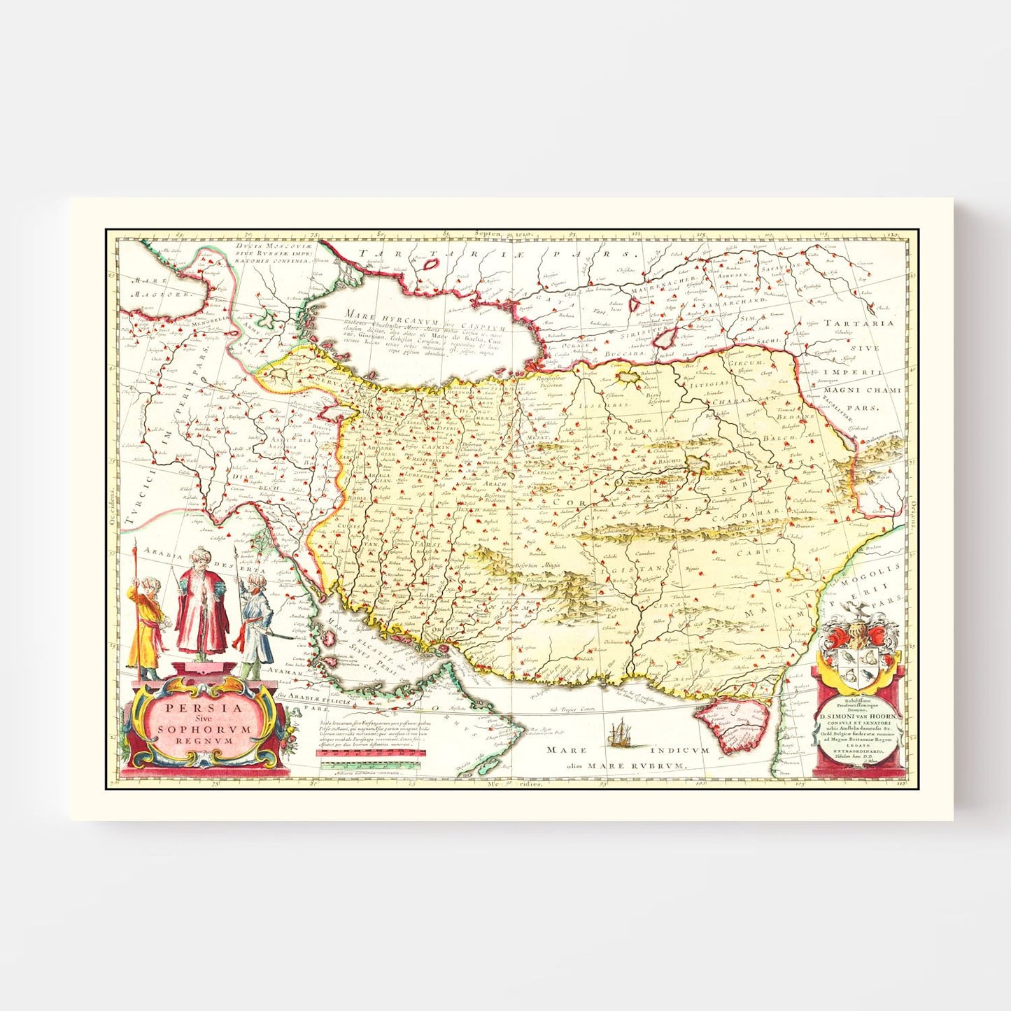 Vintage Map of the Kingdom of Persia 1665