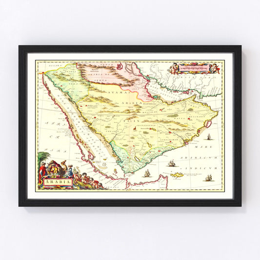 Vintage Map of Arabia 1665