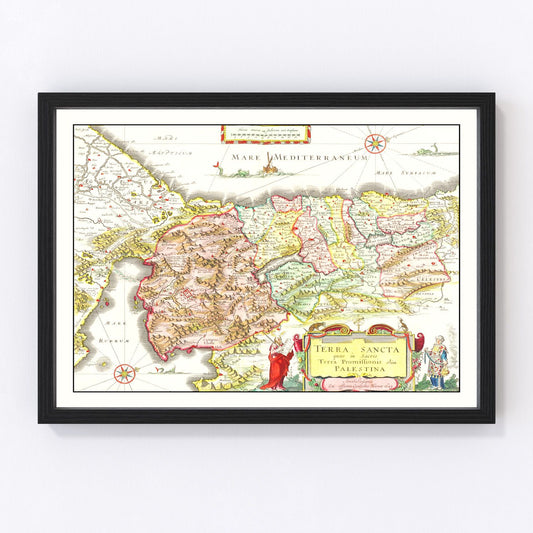 Vintage Map of Palestine 1665
