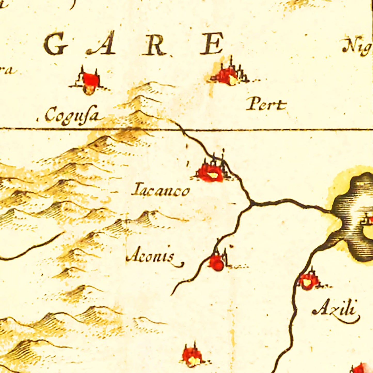 Vintage Map of Turkey 1665