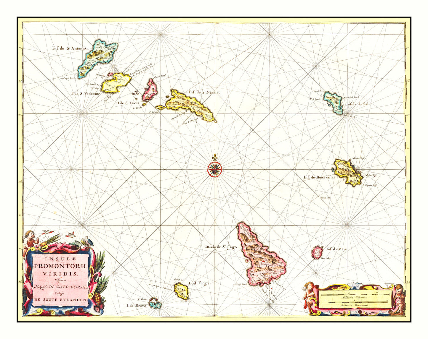 Vintage Map of Cape Verde 1665