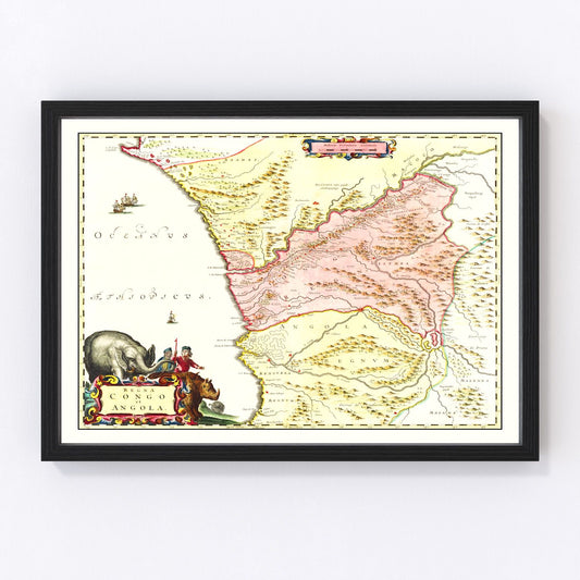 Vintage Map of Congo 1665