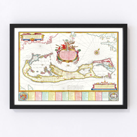Vintage Map of Bermuda 1665