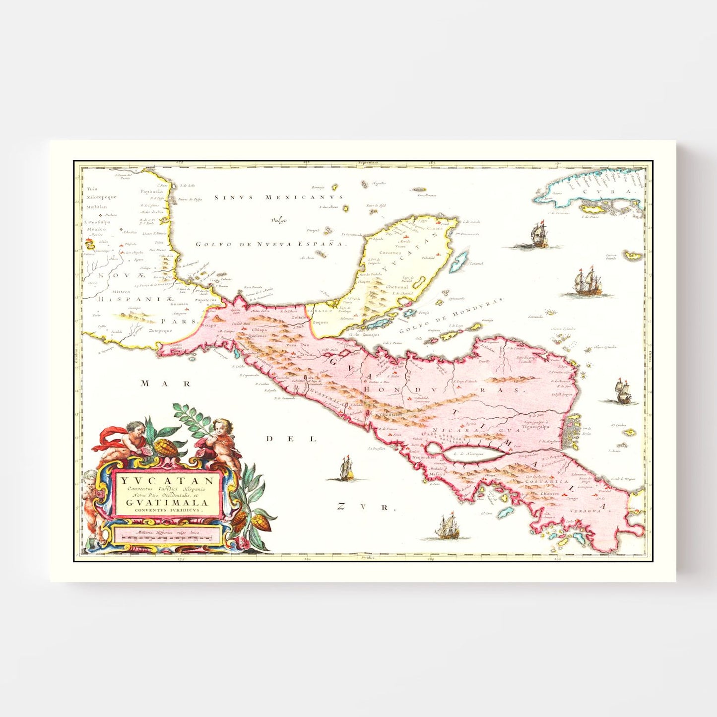 Vintage Map of Guatemala 1665