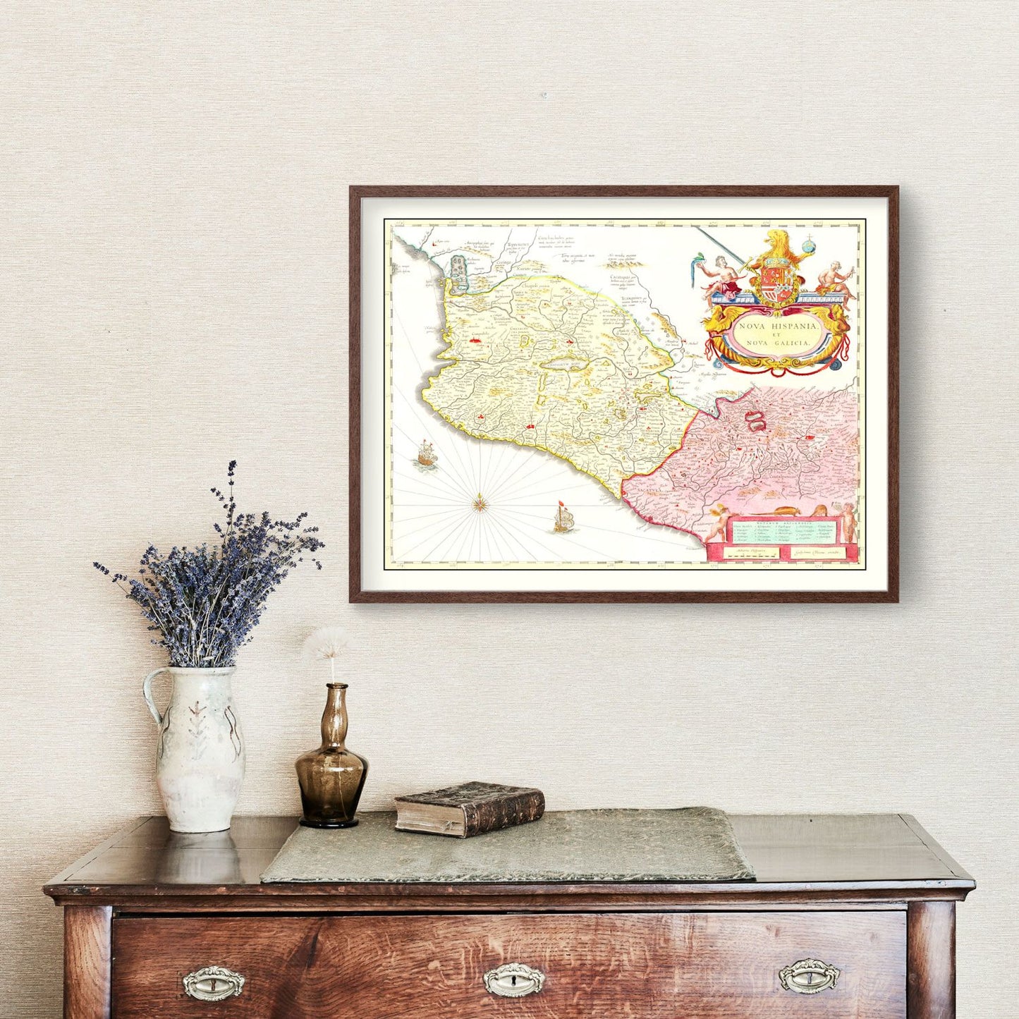 Vintage Map of Mexico 1665