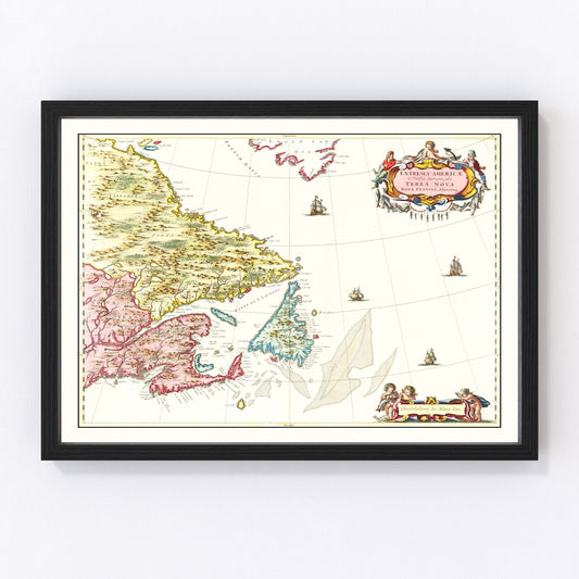 Vintage Map of Eastern Canada 1665