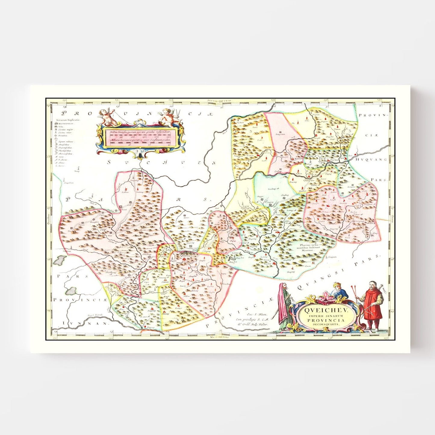 Vintage Map of Qveichev, China 1665