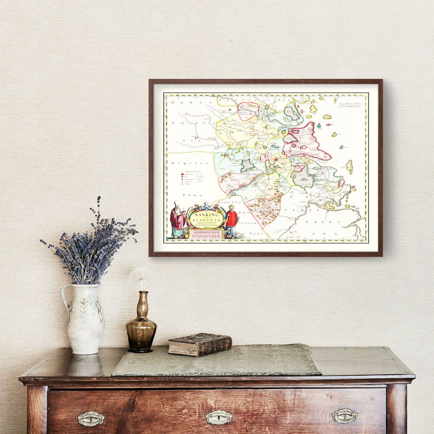 Vintage Map of Nanking, China 1665