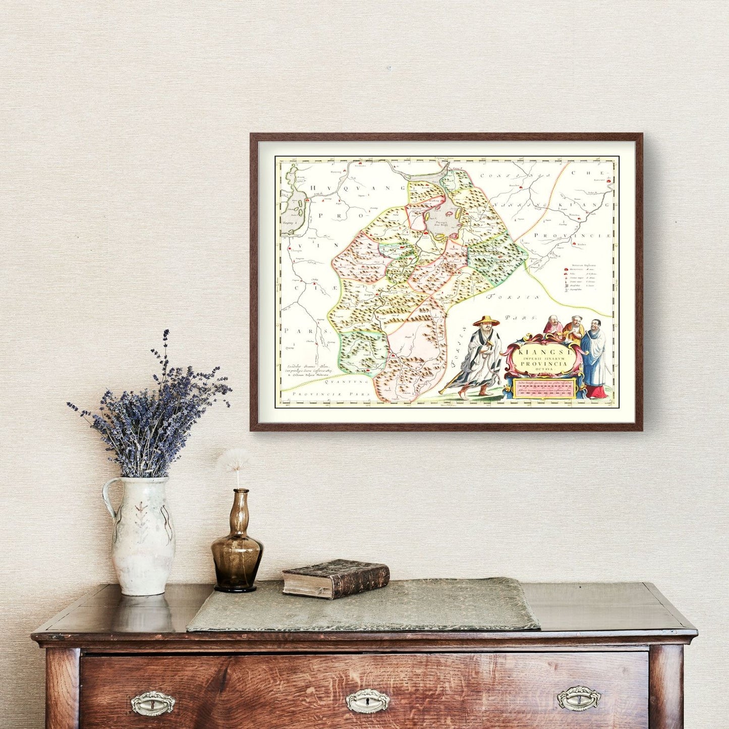 Vintage Map of Jiangxi, China 1665