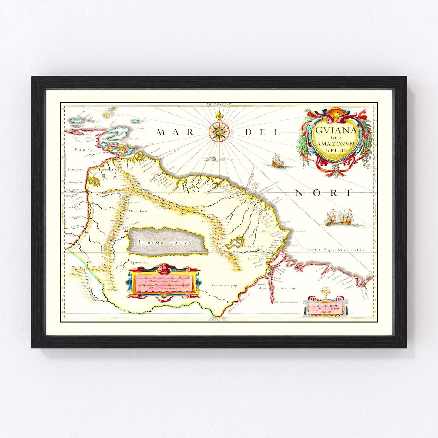 Vintage Map of Guyana 1665