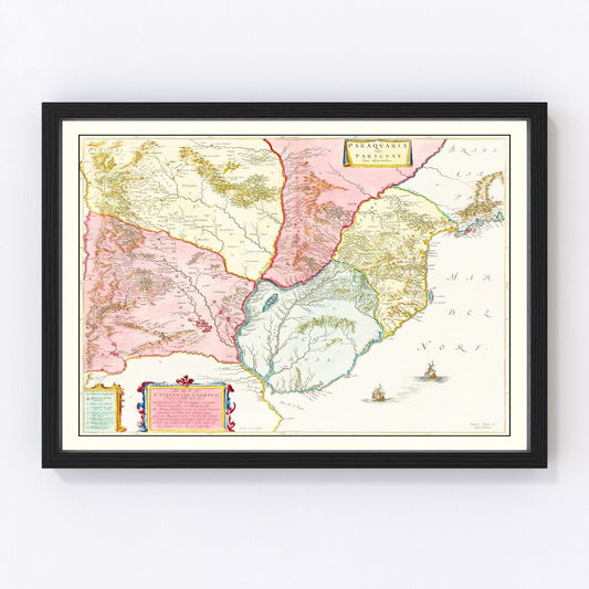 Vintage Map of Paraguay 1665