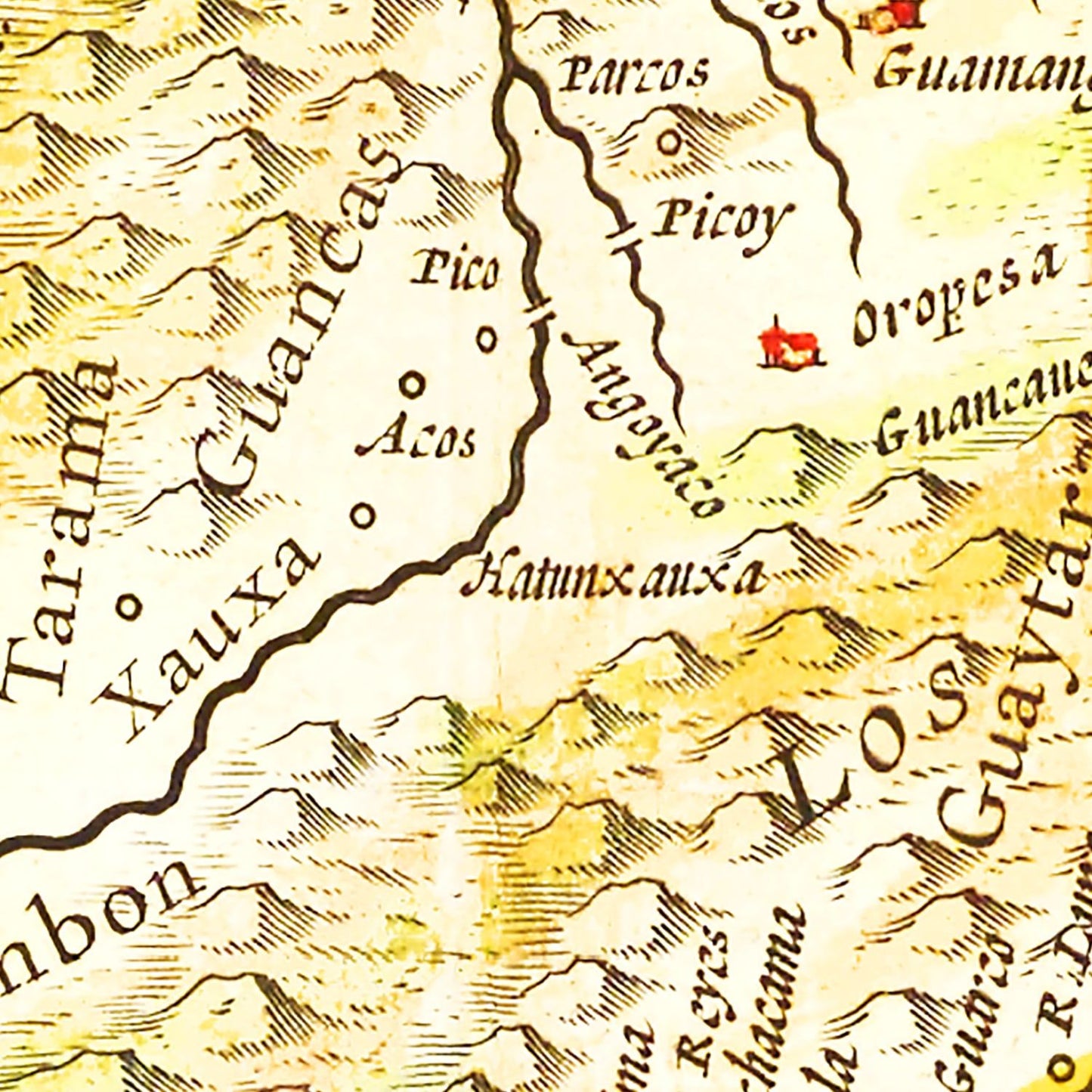 Vintage Map of Peru 1665