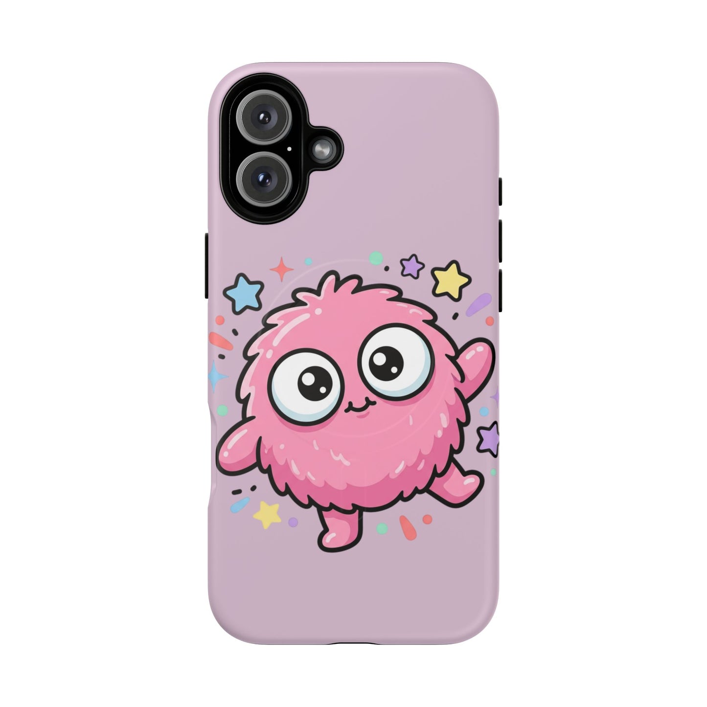 Cute Pink Fuzzy Monster Tough Magnetic Phone Case — Cute Kawaii Protective iPhone Cover