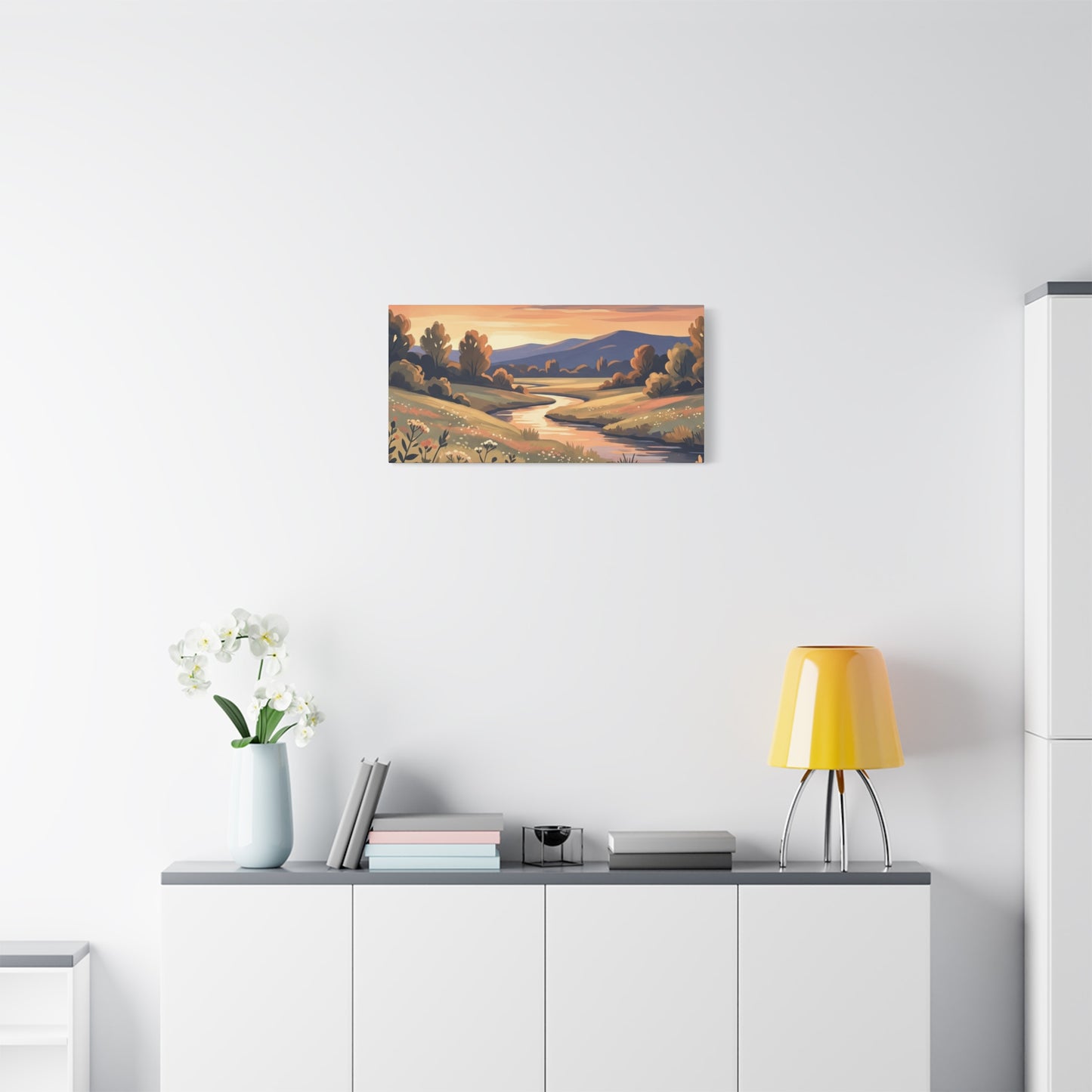 Sunset Meadow Canvas Wall Art
