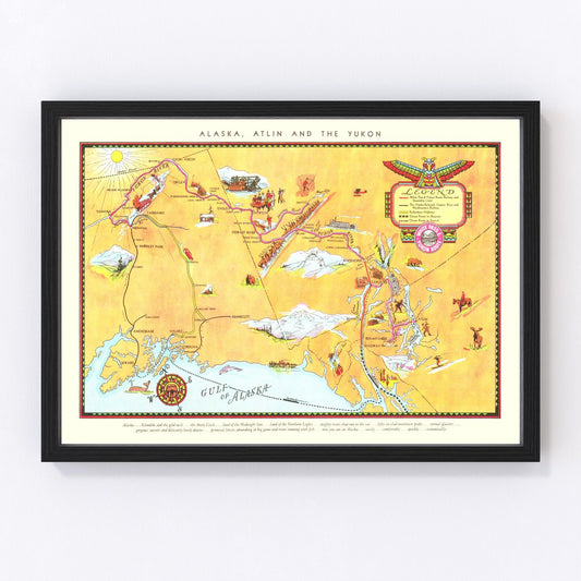 Vintage Map of Alaska 1930