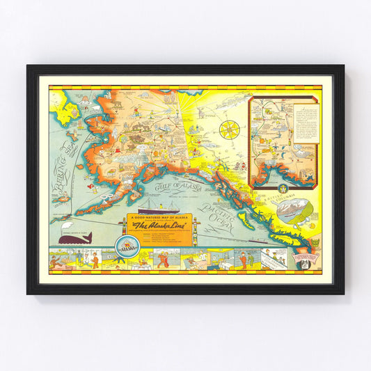 Vintage Map of Alaska 1939
