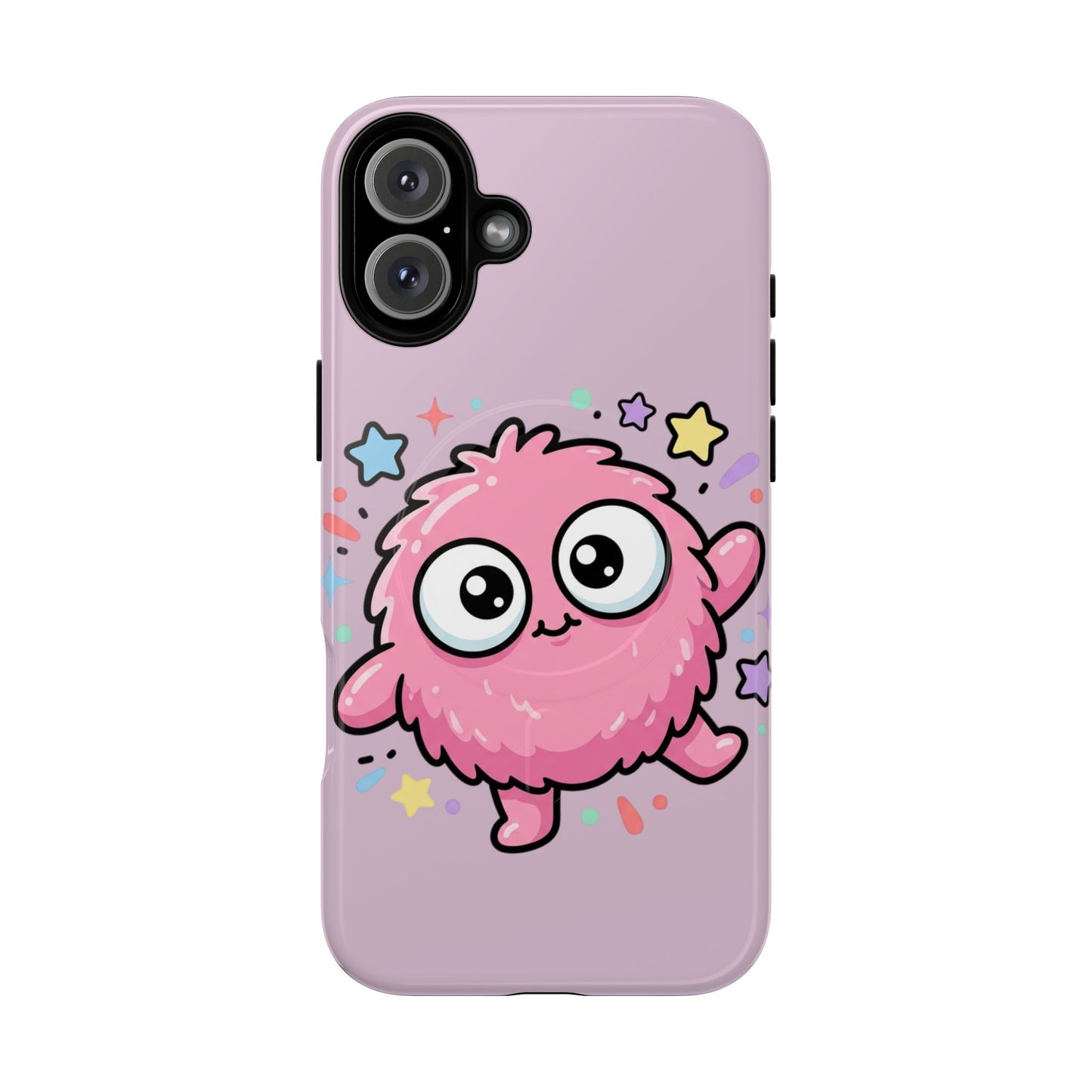 Cute Pink Fuzzy Monster Tough Magnetic Phone Case — Cute Kawaii Protective iPhone Cover
