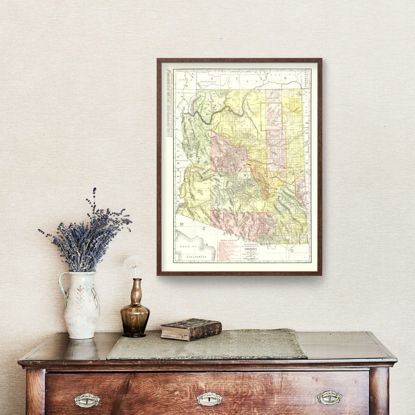Vintage Map of Arizona 1915
