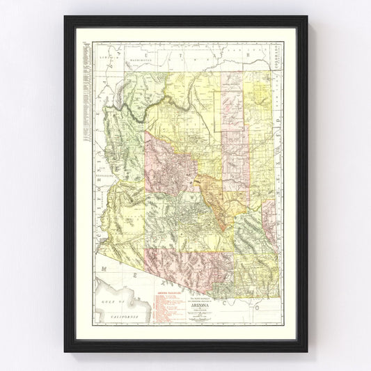 Vintage Map of Arizona 1915