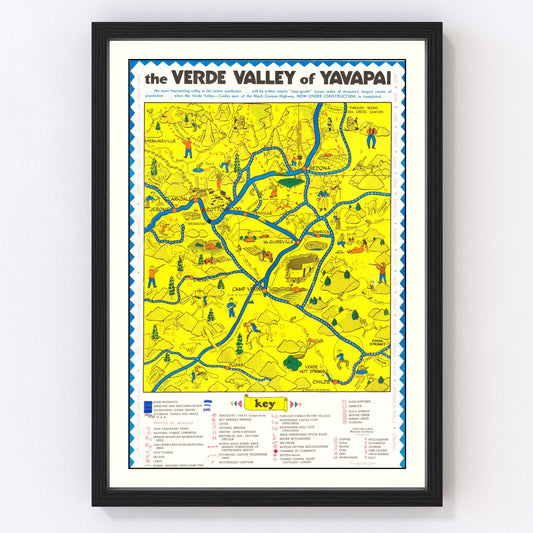 Vintage Verde Valley, AZ Map 1950