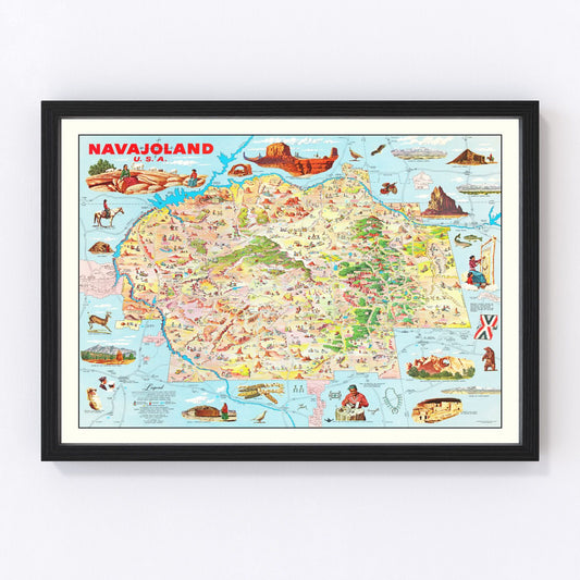 Vintage Map of Navajo Land 1960
