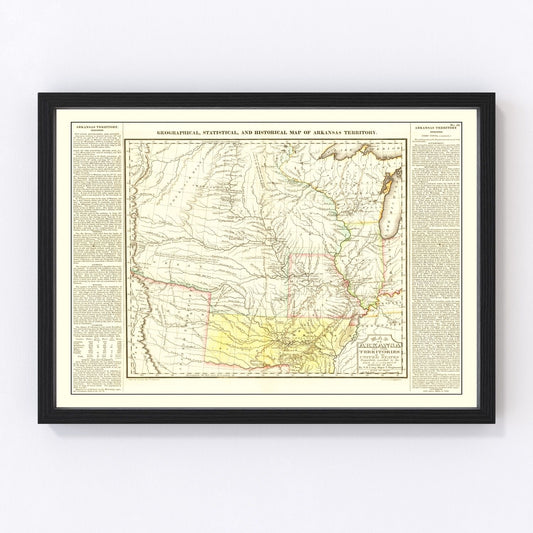 Vintage Map of Arkansas 1822