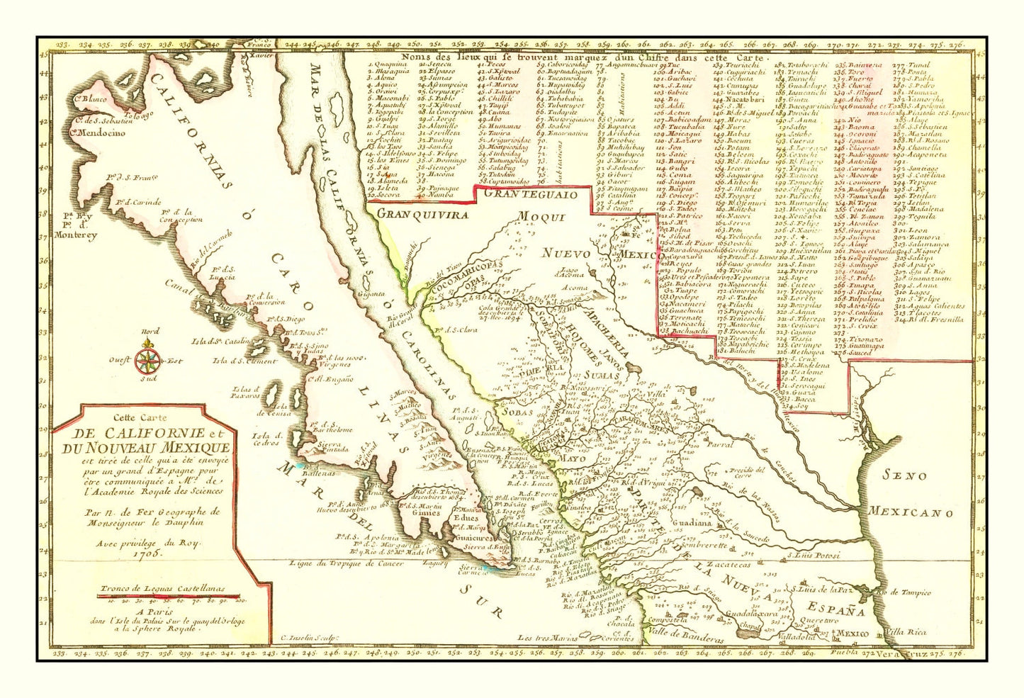 Vintage Map of California 1705